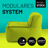 LUMALAND Sitzsack-Sofa Mittelstück Apfelgrün, 200 L Volumen, modulare Kombinierbarkeit, indoor & outdoor, extrastarke Nähte.