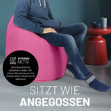 LUMALAND Luxury XL PLUS Sitzsack stylischer Beanbag in Pink mit 220L Füllung und extra starken Nähten, passt sich ideal an jede Sitzposition an.