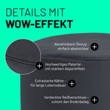 LUMALAND Sitzsack Pouf (50 L) Stahlgrau, abnehmbarer Bezug, abperleffekt, extrastarke Nähte, verdeckter Reißverschluss, in- & outdoor geeignet.