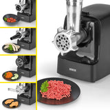 N8WERK Fleischwolf inkl. Rücklauf-Funktion - max. 2000 W mit Zubehör für Fleisch, Wurst, Gemüse und Spritzgebäck.