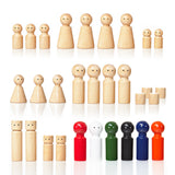 LUMALAND Familienaufstellung Familienbrett Systembrett Set aus Holz mit 32 Figuren in verschiedenen Formen und Farben.