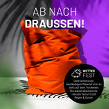 LUMALAND Sitzsack Classic XXL (380 L) in Orange, wetterfest und robust für stilvolles Sitzen und Liegen drinnen & draußen.