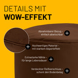LUMALAND Sitzsack Pouf (50 L) in Braun mit abnehmbarem Bezug, Abperleffekt, extrastarken Nähten und verdecktem Reißverschluss.