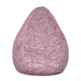 LUMALAND Luxury Fluffy Sitzsack stylischer Webplüsch Beanbag - 120L Füllung in Pastel Pink, weich und formanpassend.