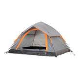Where Tomorrow - Pop up Wurfzelt für 3 Personen, schnelles 10 Sek. Quick-up, wetterfestes graues Outdoor-Zelt mit zwei Eingängen.