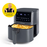 Rachs KOCHWERK Heißluft-Fritteuse Digital 4,2l grau mit Erinnerungsfunktion, Frittierkorb und modernem Touch-Display.