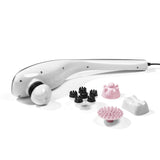VITALmaxx Klopfmassagegerät - silber/weiß mit 5 austauschbaren Massageköpfen für vielfältige Anwendung und wohltuende Klopfmassage.