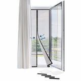 Hoberg Tür-Insektenschutz 90 x 210 cm mit Magnetverschluss, selbstschließend, flexibel zuschneidbar, anthrazitfarben, ohne Bohren.
