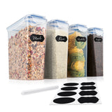 GOURMETmaxx Frischhaltedosen Klick-it hoch 8-tlg. weiß/blau mit 4-fach Klickverschluss und beschriftbaren Stickern, zur luftdichten Aufbewahrung.