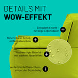 LUMALAND Sitzsack-Sofa Mittelstück Apfelgrün mit abnehmbarem, abwischbarem Bezug und extrastarken Nähten für Langlebigkeit.