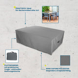 Hoberg Gartenmöbel-Abdeckung mit Kordelzug, wetterfest, UV-beständig, 600D Polyester, platzsparend mit Trage- und Aufbewahrungstasche.