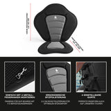 FitEngine SUP Kajaksitz für SUP-Boards mit ergonomischer Polsterung, einfacher Montage und verstellbaren Gurten für Komfort und perfekte Passform.