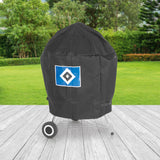 HSV Wetterschutzhaube S - schwarz mit Logo aus robustem, wasserdichtem Polyester mit 6 Ventilationsöffnungen und PVC-Beschichtung.