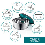 GOURMETmaxx Edelstahl-Schüsseln 8-tlg. Edelstahl, vielseitig einsetzbar zum Servieren, Aufbewahren und Zubereiten von Speisen.
