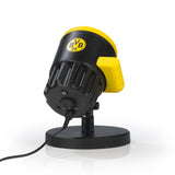 BVB LED-Motivstrahler projiziert BVB-Logo, wetterbeständig, für Innen und Außen, mit Erdspieß und Indoor-Sockel, rotierende Logos.