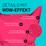 LUMALAND Sitzsack Classic XXL (380 L) in Pink mit abnehmbarem Bezug, wasserabweisendem Material und verdecktem Reißverschluss.