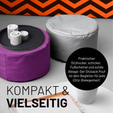 LUMALAND Sitzsack Pouf (50 L) lila, modern, multifunktional als Sitzhocker, Fußschemel & Ablage für In- & Outdoor Nutzung.