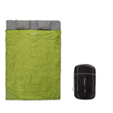 Where Tomorrow Doppelschlafsack mit Tragetasche, 2-Personen Schlafsack 190x150 cm, wasserabweisend, dunkelgrün, Camping und Reisen.