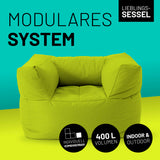 LUMALAND Sitzsack-Sofa Sessel Apfelgrün, modular, 400 L Volumen, strapazierfähig, für Indoor und Outdoor, extragroß und bequem.