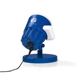 S04 LED-Motivstrahler 7,5W blau/weiß mit Logo, wetterfest, rotiert das FC Schalke 04 Logo auf Häuserwände und mehr.