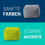 LUMALAND Sitzsack-Hocker 200 L Apfelgrün mit modularen Verbindungsreißverschlüssen und langlebigen EPS-Perlenfüllung.