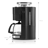 FRESH-AROMA-PERFECT III Filterkaffeemaschine mit Mahlwerk und Glas-Kanne für bis zu 10 Tassen, digitalem Display und Timer.