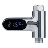 MAXXMEE Thermometer für Wasserarmaturen chromfarben mit LED-Temperaturanzeige und einfacher Montage für Dusche, Badewanne und Spüle.