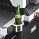 HSV Flaschenhalter magnetisch - silber mit Logo aus Edelstahl, sicherer Halt für Flaschen an magnetischen Grillflächen, "NUR DER HSV"-Schriftzug.