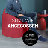 LUMALAND Luxury XL Sitzsack stylischer Beanbag - 120L Füllung, roter bequemer Sitzsack für entspanntes Sitzen und modernen Lifestyle.