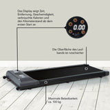 MAXXMEE Laufband - 1-6km/h mit rutschfester Oberfläche, Display für Zeit, Distanz, Kalorien und max. Belastbarkeit 100 kg.