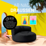 LUMALAND Sitzsack Lounge (320 L) schwarz, wetterfest, für In- & Outdoor, mit pflegeleichtem Material und verdecktem Reißverschluss.