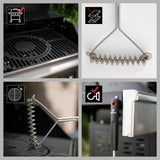 LANDMANN Grillrost-Reinigungsbürste aus Edelstahl mit langlebiger Spule und ergonomischem PP-Griff für alle Grillroste.