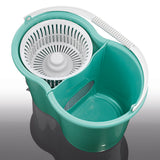 CLEANmaxx Power-Wischmopp türkis mit Zwei-Kammer-Filtersystem, Eimer mit Auswringfunktion für streifenfreie Reinigung.