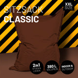 LUMALAND Sitzsack Classic XXL (380 L) braun, 2in1 Sitzen & Liegen, Indoor & Outdoor, 380 L Volumen, robust und pflegeleicht.