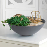 Hoberg LED Pflanzsäule "Blume" in 3D Beton-Optik mit LED-Beleuchtung und abnehmbarer Pflanzschale für Garten und Terrasse.