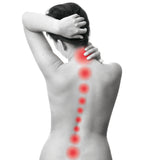 Schmerztherapie-Gerät Ultraschall - 24 Volt - weiß/türkis Anwendung bei Rückenschmerzen und Verspannungen entlang der Wirbelsäule.