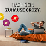 LUMALAND XXL Microvelours Sitzsack 380L, 140x180 cm, orange, wasserfest, bequemer Sitzsack für Indoor und Outdoor Nutzung.