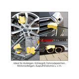 CLEANmaxx Felgenbürste mit 2 Schwämmen - gelb zur schonenden Reinigung von Alufelgen, Kühlergrill, Fahrradspeichen und Auspuff-Endrohren.