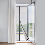 Hoberg Tür-Insektenschutz 90 x 210 cm mit Magnetverschluss, anthrazit, selbstklebend, flexibel zuschneidbar, luftdurchlässig und halbtransparent.
