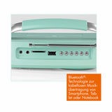 EASYmaxx Retro-Radio - mint mit Tragegriff, Teleskopantenne, AUX-Anschluss, Kopfhörer-Ausgang, SD-Karten-Slot und Bluetooth-Funktion.