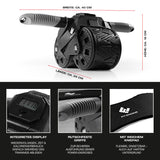 FitEngine Bauchmuskel-Roller - mit Display - schwarz/grau, Trainingsgerät mit rutschfesten Griffen und integriertem Display für Bauchmuskeltraining.