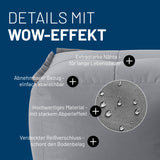 LUMALAND Sitzsack-Hocker - Grau mit abnehmbarem Bezug, wasserabweisendem Material, verdecktem Reißverschluss und extrastarken Nähten.