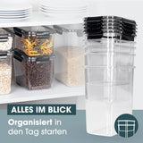 GOURMETmaxx Frischhaltedosen Klick-it 10-tlg., stapelbare Vorratsdosen mit 4-fach-Klick-Verschluss, schwarz und transparent, lebensmittelecht.