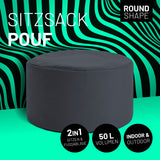 LUMALAND Sitzsack Pouf (50 L) Stahlgrau, multifunktional als Sitzhocker und Fußschemel für In- & Outdoor, pflegeleicht und langlebig.