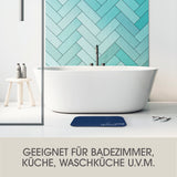 EASYmaxx Badematte Wellness 40x60 cm blau, extra saugfähig, schnelltrocknend, mit Antirutsch-Unterseite, für Badezimmer und Küche.
