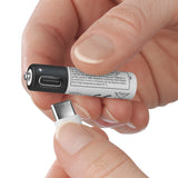 MAXXMEE Batterien wiederaufladbar AAA - 4er-Set mit USB-C-Ladekabel, Anzeige für Ladestand und schneller 2-Stunden-Ladung