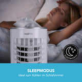 MAXXMEE Luftkühler Mobil 65 W, weiß, mit Sleepmodus, ideal zum Kühlen und Befeuchten der Raumluft im Schlafzimmer.