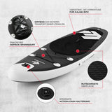 FitEngine Trip SUP-Board Set (Allrounder) - 10', aufblasbar, mit Drybag, Action-Cam-Halterung, rutschfeste Oberfläche und Kajak-Sitz Vorrichtung.