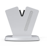 GOURMETmaxx Messerschärfer - 3 Schleifwinkel, 2er-Set mit rutschfestem Edelstahlboden und 6 Wolframkarbid-Schleifelementen.