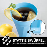 frats Trinkbecher 300ml - Selbstkühlend - 3er-Set - Blau, doppelwandiger Becher mit Kühlflüssigkeit, spülmaschinengeeignet, 300 ml Fassungsvermögen